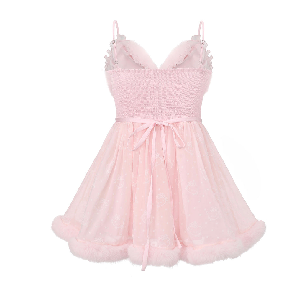 Kitty Princess Fur Chiffon Dress