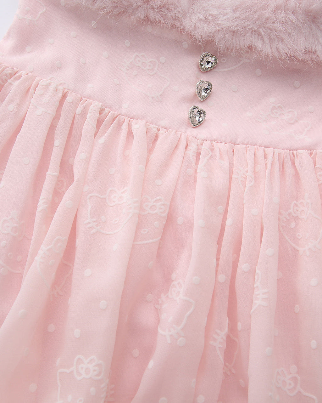 Kitty Princess Fur Chiffon Dress