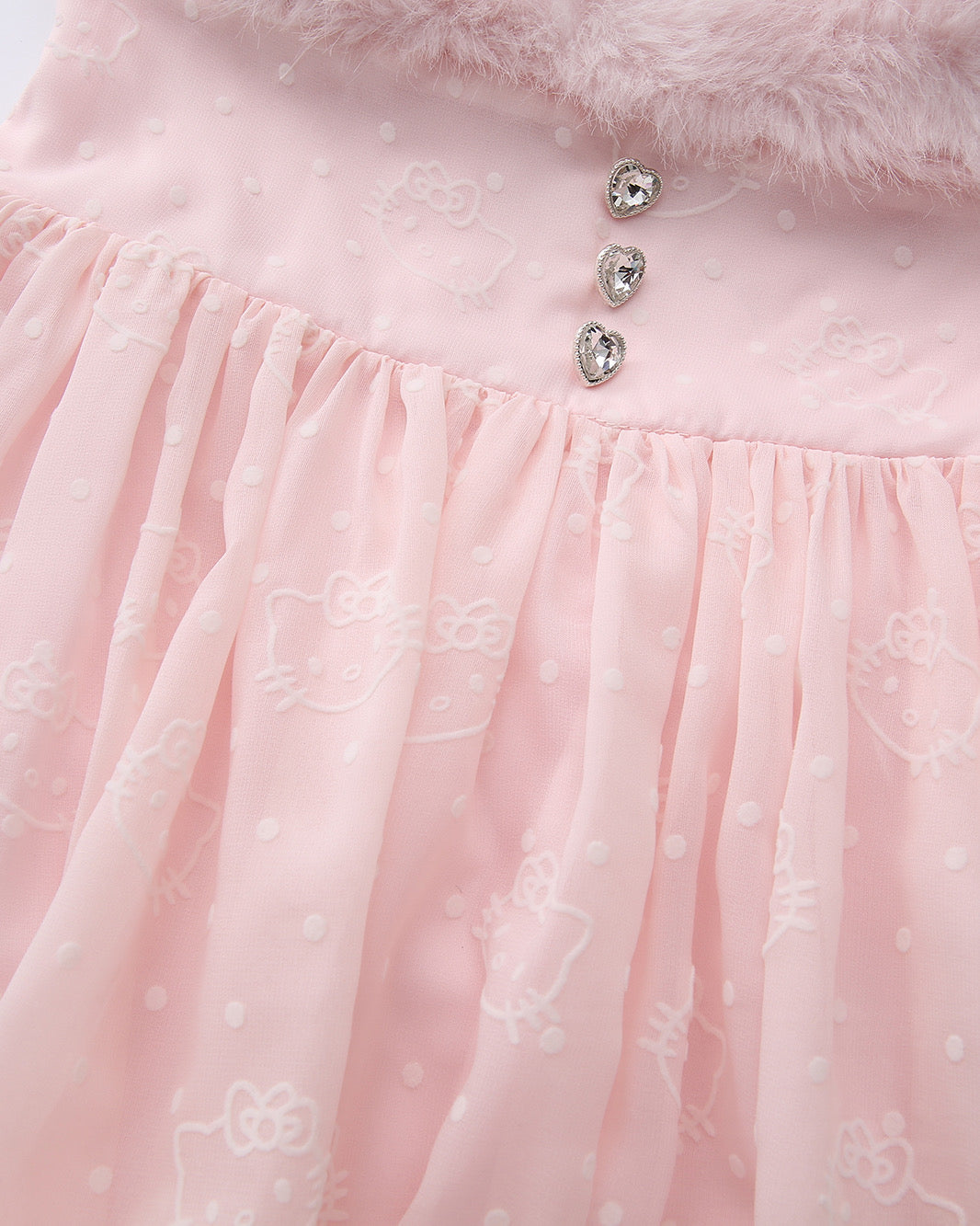 Kitty Princess Fur Chiffon Dress