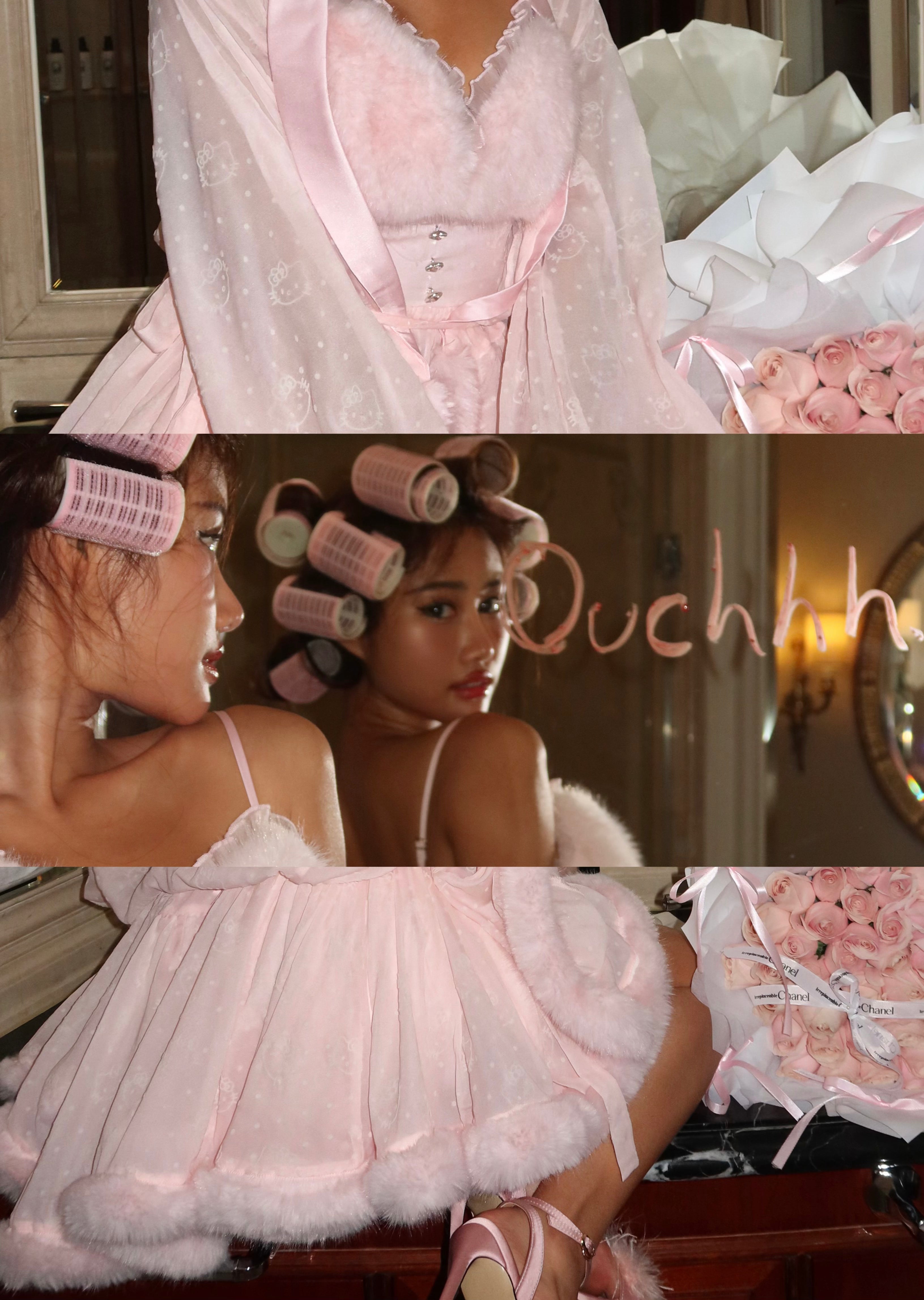 Kitty Princess Fur Chiffon Robe