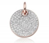 Ava Disc Pendant with pavé set diamonds from Monica Vinader. Luxe style pendants | luxury style jewellery