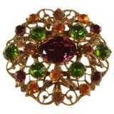 Vintage 1930s Bohemian Coloured Crystal Brooch…gorgeous with autumn & winter knits. Brooches – 30’s jewellery