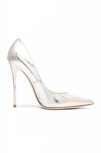 Jimmy Choo silver Anouk leather pumps with high stiletto heel. designer ...