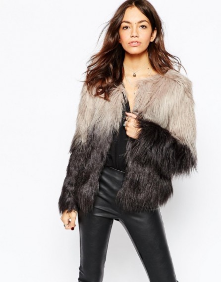 ONLY ombre fur jacket. Winter coats – warm jackets – autumn outerwear – womens fashion