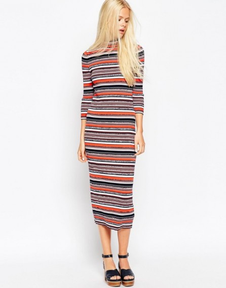 ASOS Knit Dress in Stripe. Womens knitwear | knitted fashion | midi dresses