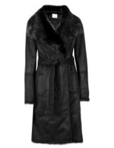 M&S COLLECTION New Faux Shearling Trim Belted Overcoat black. Womens winter coats – Marks & Spencer clothing – warm outerwear