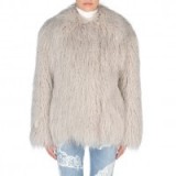 Stella McCartney Fur Free Fur Short Thelma Coat silver moon. Womens designer jackets – warm winter coats – luxury fashion – fluffy outerwear