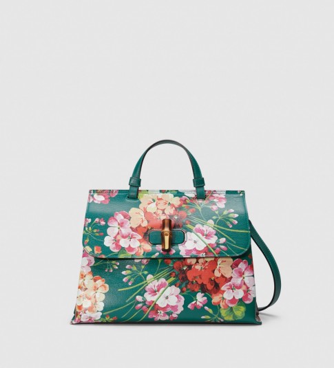 GUCCI Bamboo Daily Blooms Top Handle Bag in emerald green – as worn by ...