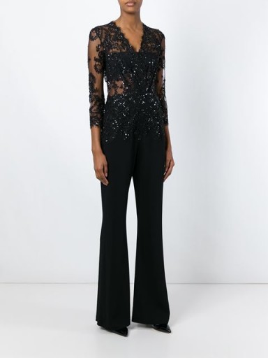 ZUHAIR MURAD sequinned lace jumpsuit black – as worn by Ruby Rose at a GQ event in Sydney, Australia, 10 November 2015. Celebrity fashion | star style | designer jumpsuits | what celebrities wear