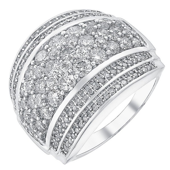18ct white gold 2ct seven row diamond band ~ bling rings ~ make a ...