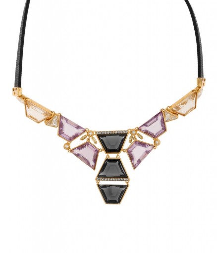 Henri Bendel Jewelry On The Rocks Crystal Collar with Cubic Zirconia and sugar glass stones. Fashion jewellery | statement collars | purple tone necklaces