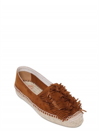 CASTAÑER FRINGE BROWN SUEDE ESPADRILLES – fringed espadrille – designer flats – casual chic – summer flats – holiday shoes