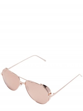 LINDA FARROW ROSE GOLD PLATED AVIATOR SUNGLASSES – summer eyewear – designer accessories – summer fashion – holiday essentials