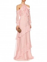 ERDEM Aliza exposed-shoulder fil coupé gown ~ pink ruffles ~ ruffled gowns ~ beautiful dresses ~ feminine style ~ off the shoulder ~ designer occasion wear ~ event clothing