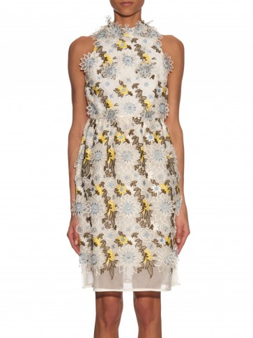 ERDEM Dina silk-organza floral-embroidered dress ~ feminine style ~ occasion wear ~ floral embellished ~ luxe ~ luxury ~ beautiful fashion