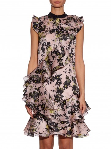 Erdem Elodia floral print silk-organza dress ~ pink occasion dresses ~ event clothing ~ feminine style ruffles ~ ruffled fashion ~ luxury ~ luxe