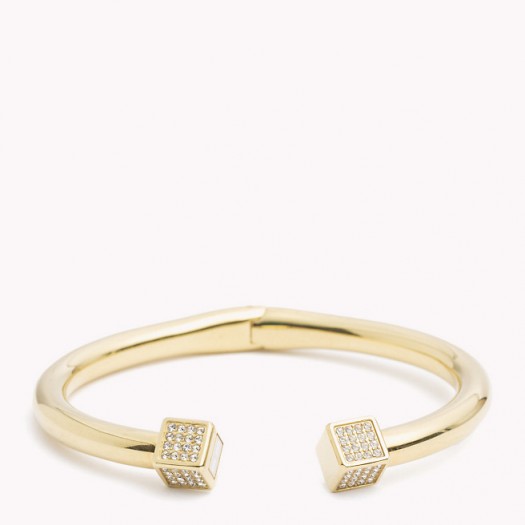 Tommy Hilfiger cuff bracelet with Swarovski Crystal details. Gold tone fashion jewellery | designer bracelets | embellished cuffs