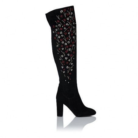 lk bennett Kassandra Embroidered Over the Knee Boots ~ floral embroidery ~ winter footwear ~ casual chic