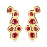 MONICA VINADER ~ PETRA COCKTAIL EARRINGS 18ct Gold Plated Vermeil on Sterling Silver set with pink quartz gemstones. Womens modern style jewelry | statement jewellery | gemstone drop earrings | luxe style accessories