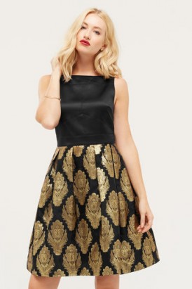 oasis black and gold dress