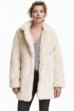 H&M Faux Fur Jacket natural white ~ winter jackets ~ stylish coats ~ glam fashion