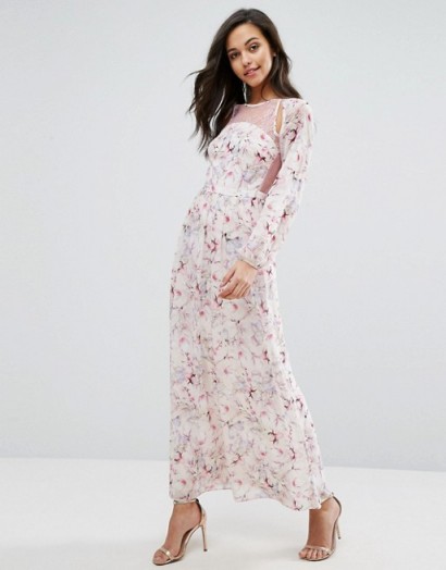 Miss Selfridge Lace And Floral Maxi Dress ~ long light flower printed ...