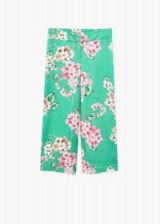 MANGO Flowy floral trousers ~ green pajama style pants ~ satin style trouser ~ flowy summer fashion