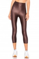 KORAL LUSTROUS HIGH RISE CROP LEGGING BORDEAUX. Dark red cropped leggings | stretch fit sports pants