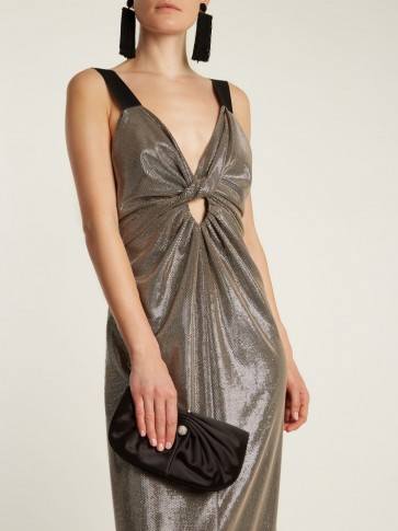 AZZARO Apolonia V-neck lamé gown ~ chic silver gowns