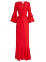 RAQUEL DINIZ Aria ruffled-sleeve silk gown