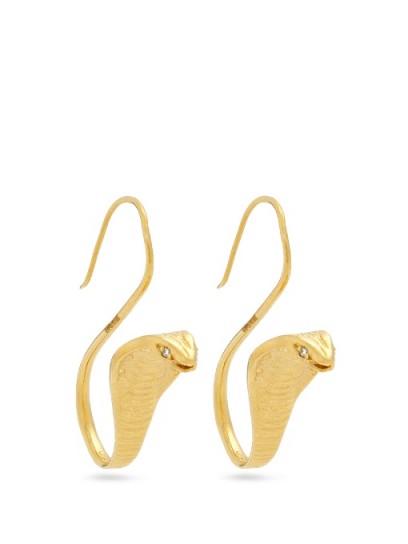 JADE JAGGER Diamond & yellow-gold cobra earrings ~ statement jewellery