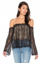 HEARTLOOM Maryam Top | black lace bardot tops