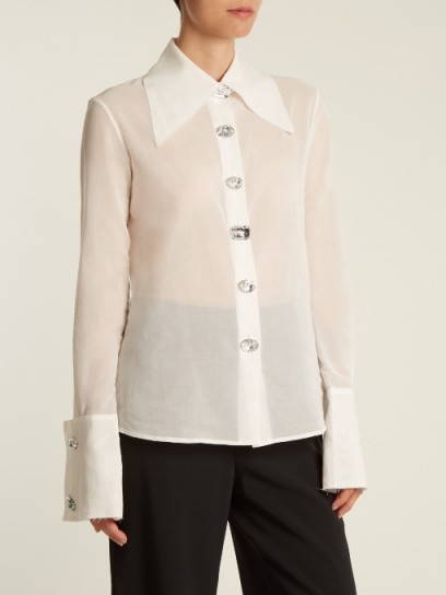 A.W.A.K.E. Oversized-collar cotton-organdy shirt