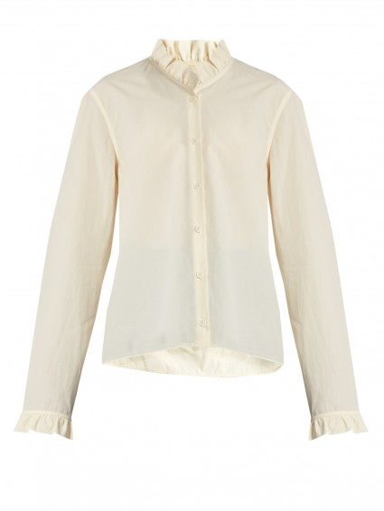 LEMAIRE Ruffled long-sleeved cotton shirt