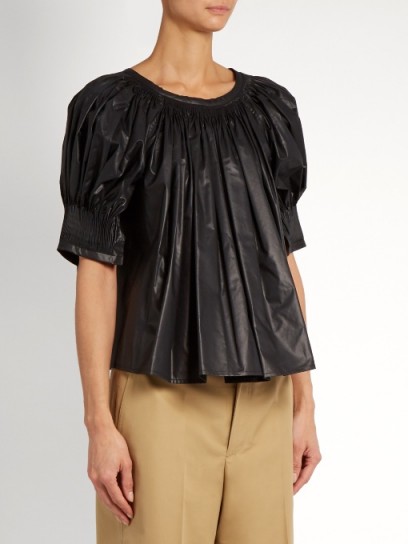 LEMAIRE Tie-neck coated-cotton blouse