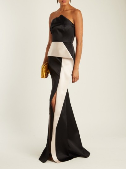 ROLAND MOURET Addover double-faced satin gown