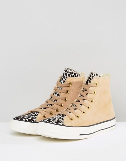 chuck taylor all star animal print suede high top