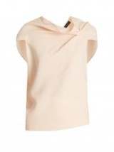 ROLAND MOURET Eugene fold-back double-wool crepe top