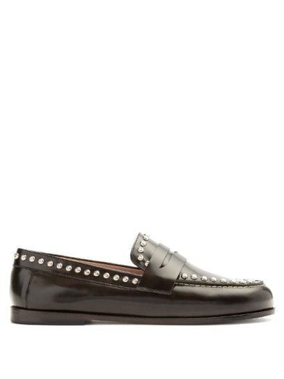 ISABEL MARANT Fenzay stud-embellished leather loafers