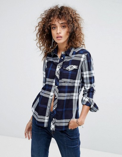 G-Star Check Western Shirt | blue checked shirts