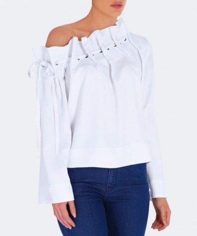 KENDALL AND KYLIE Off Shoulder Grommet Top