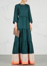 ROKSANDA Letava teal silk twill maxi dress