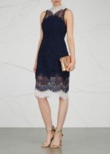 JONATHAN SIMKHAI Navy and white lace dress