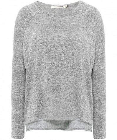 RAG AND BONE Long Sleeved Camden Top | light grey round neck tops