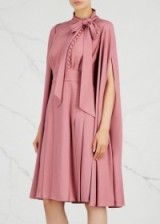 VALENTINO Rose cape-effect dress