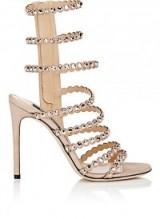 SERGIO ROSSI Crystal-Embellished Suede Multi-Strap Sandals