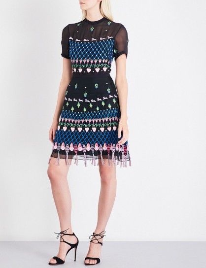 TEMPERLEY LONDON Woodland embroidered chiffon and silk-organza mini dress