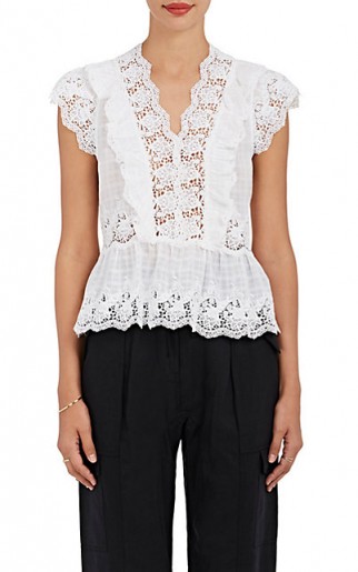 ULLA JOHNSON Harriet Cotton Peplum Top