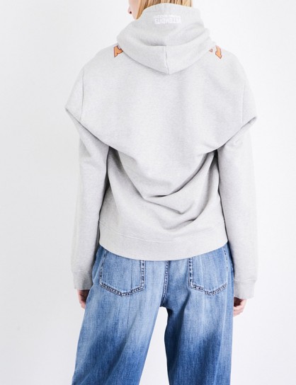 VETEMENTS Misplaced jersey hoody | grey designer logo hoodie | casual tops