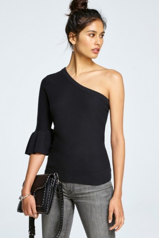 REBECCA MINKOFF WAPPO TOP | black one shoulder tops | casual chic